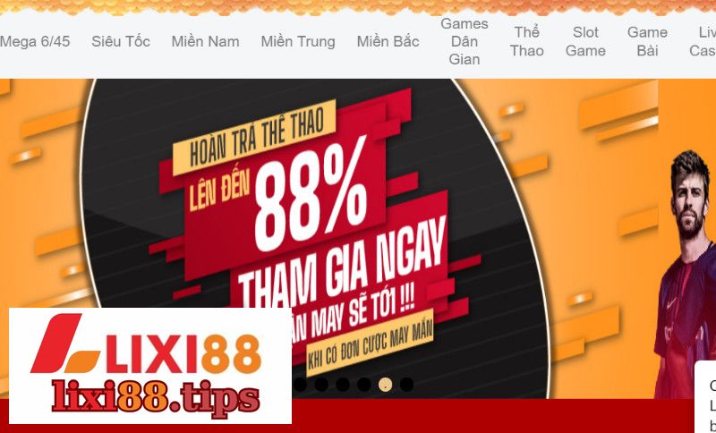 LIXI88 có chương trình hoàn trả tại sảnh thể thao cực khủng